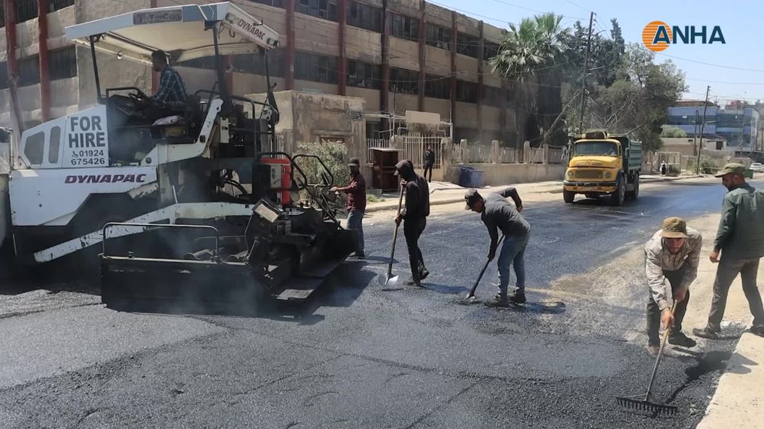 بلدية الشعب في قامشلو تنجز نحو 50% من مدّ المجبول الإسفلتي