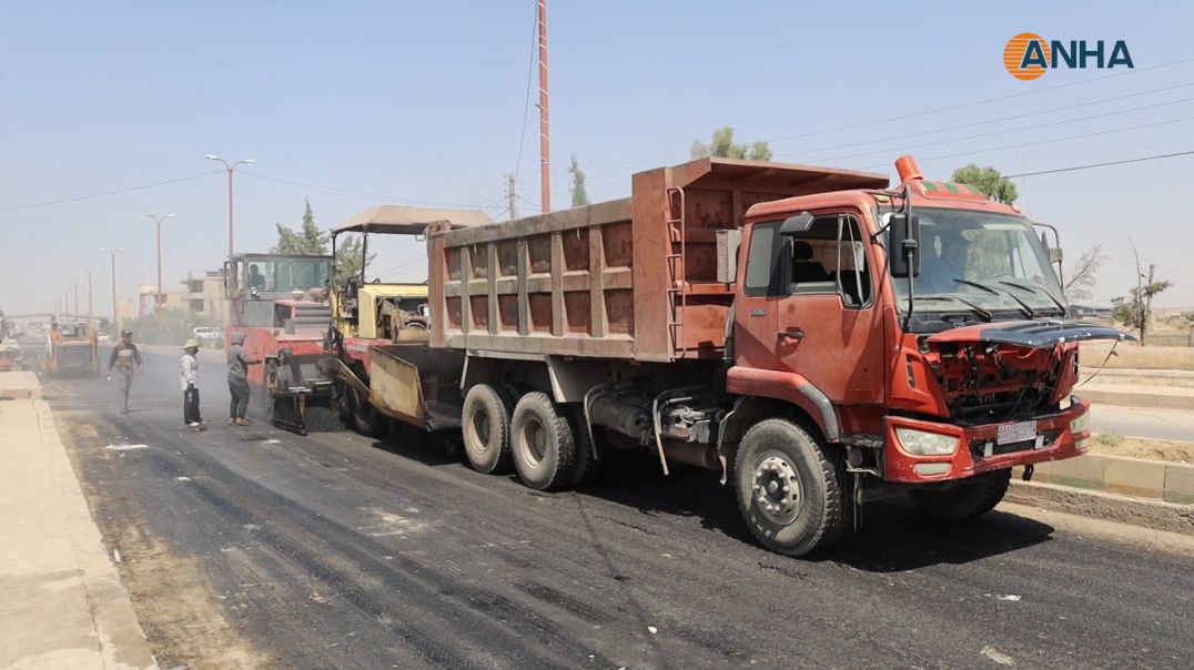 استمرار أعمال تعبيد الطرق في جل آغا ضمن المرحلة الأولى لتحسين شبكة الطرق