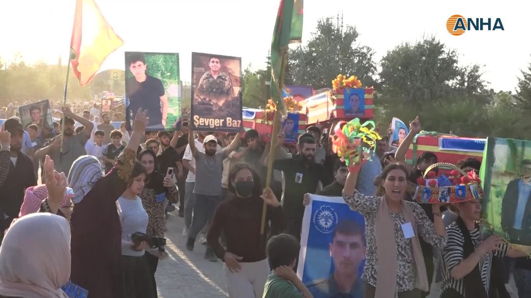 تشييع جثامين 9 من مقاتلي مقاومة الشيخ مقصود والأشرفية في كوباني